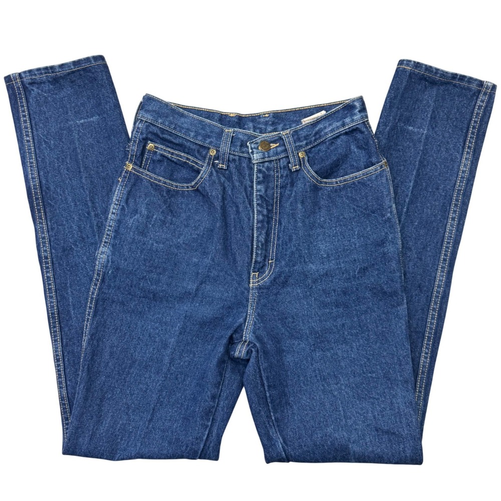 Vintage 80s Jordache High Waisted Jeans 7/29 Dark Wash Straight Leg Read Sizing!